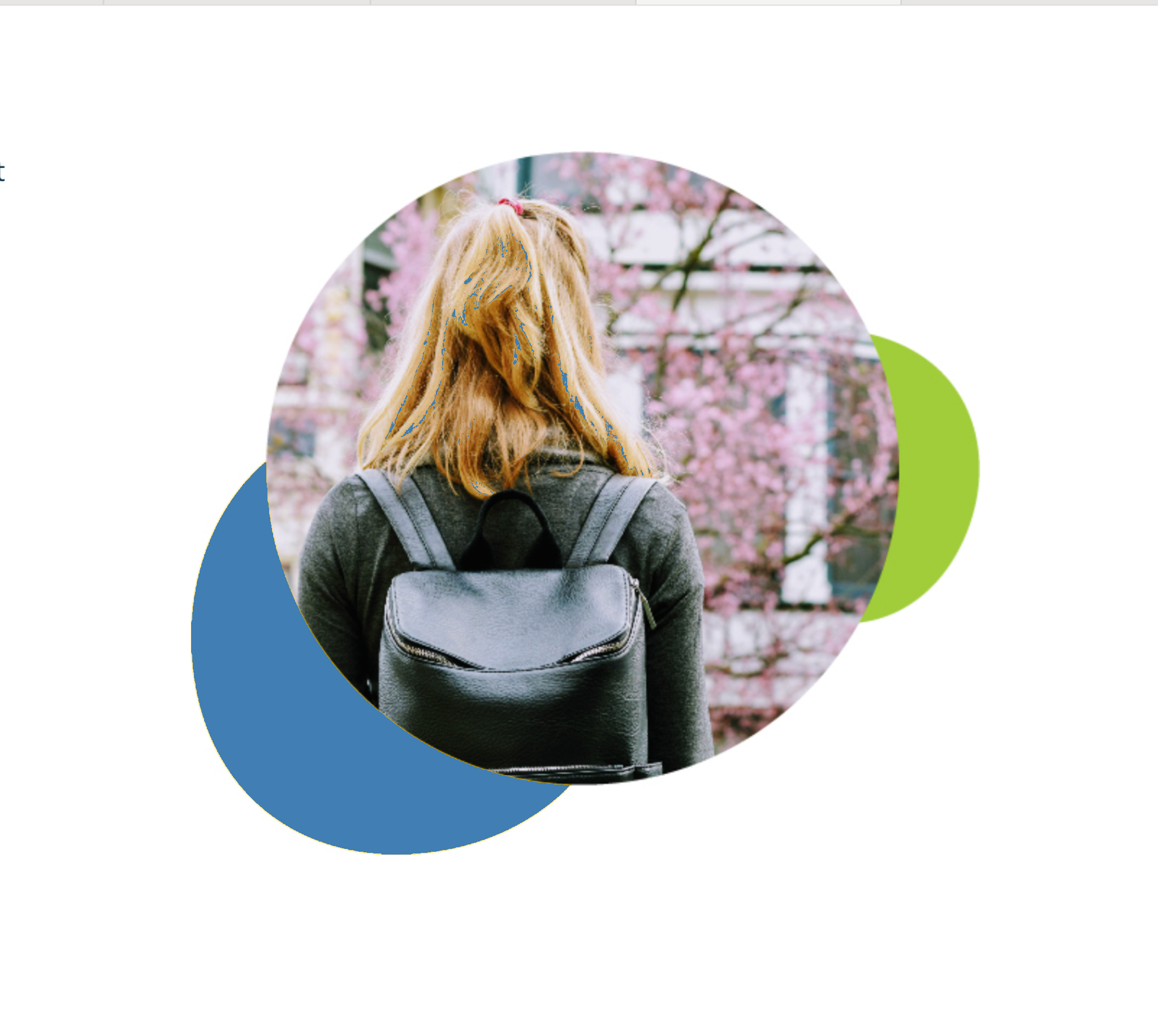 Student wearing a backpack, representing safety and support