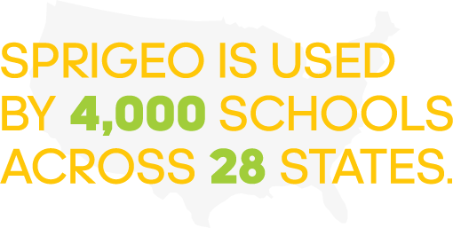 Sprigeo is used by 4000 schools across 28 states